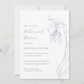 Carte Lavande de fleur de ligne répétition dîner Invitat (Devant)