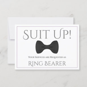 Carte Lavande Purple & Grey Be My Ring Bearer Card