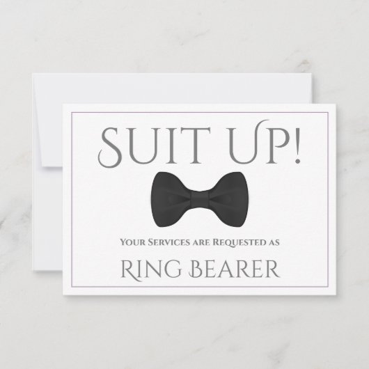 Carte Lavande Purple & Grey Be My Ring Bearer Card (Devant)