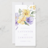 Carte Lavande & Sunshine Floral Wedding Program (Devant)
