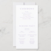 Carte Lavande & Sunshine Floral Wedding Program (Dos)