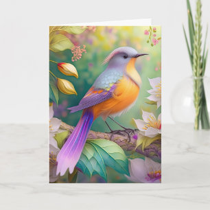 Carte Lavande Tête Orange Breased Imaginaire Oiseau