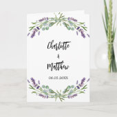 Carte Lavande violet floraux photo mariage merci (Devant)