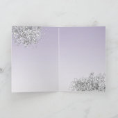 Carte Lavande violet ombre Parties scintillant argent ét (Intérieur)