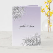 Carte Lavande violet ombre Parties scintillant argent ét (Fleur jaune)