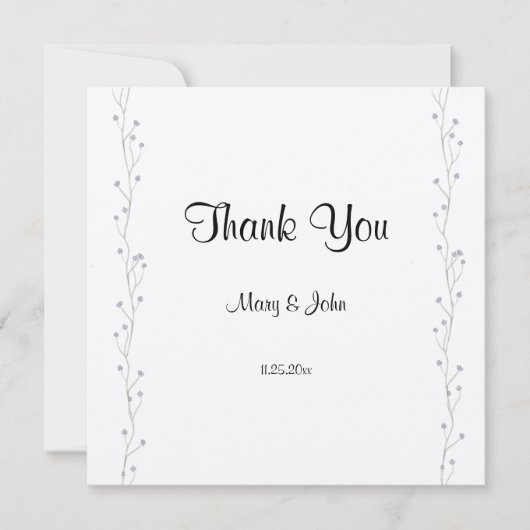Carte Lavander Floral Script Love Heart Mariage (Devant)