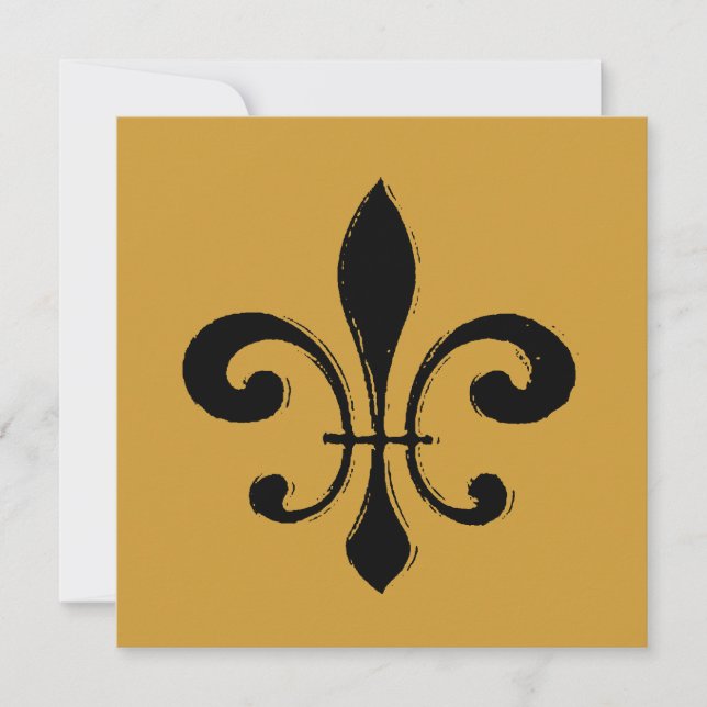 Carte Lave-linge noir Fleur De Lis (Devant)