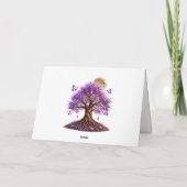 Carte Lavender Blossom Moon Tree Greeting Card (Dos)