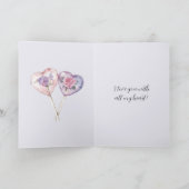 Carte Lavender Blush Pink Floral Heart Valentine's Day (Intérieur)
