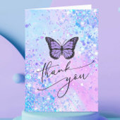 Carte lavender butterfly thank you