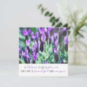 Carte Lavender champ fleuri mères jour fleurs violettes (Debout devant)
