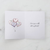 Carte Lavender Floral Heart Balloons Valentine's Day (Intérieur)