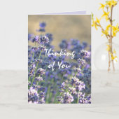 Carte Lavender Floral Penser à vous (Fleur jaune)