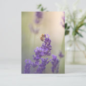 Carte Lavender Flower Honeybee Nature Photo (Debout devant)