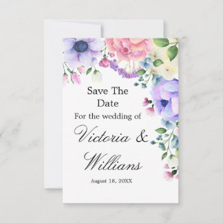 Carte Lavender Garden Watercolor Floral Wedding Announce
