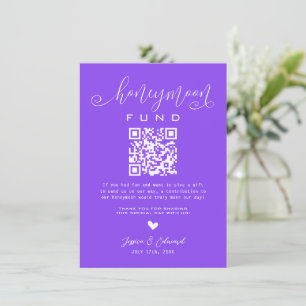 Carte Lavender Indigo Honeymoon Fund Qr Code Minimaliste