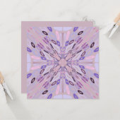 Carte Lavender Mauve rose violet géométrique Art Abstrai (Devant/Arrière en situation)