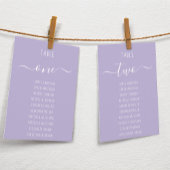 Carte Lavender Modern Script Purple Seating Chart Card