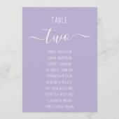 Carte Lavender Modern Script Purple Seating Chart Card (Devant)
