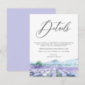Carte Lavender Purple Aquarelle Détails Lilac (Devant / Derrière)