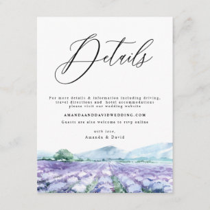 Carte Lavender Purple Aquarelle Détails Lilac