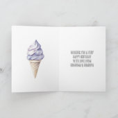Carte Lavender Purple Ice Cream Cones Anniversaire (Intérieur)