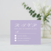 Carte Lavender RSVP Budget Simple Script Purple (Debout devant)