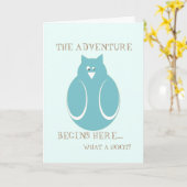 Carte L'aventure de la retraite commence ici, chouette, (Fleur jaune)