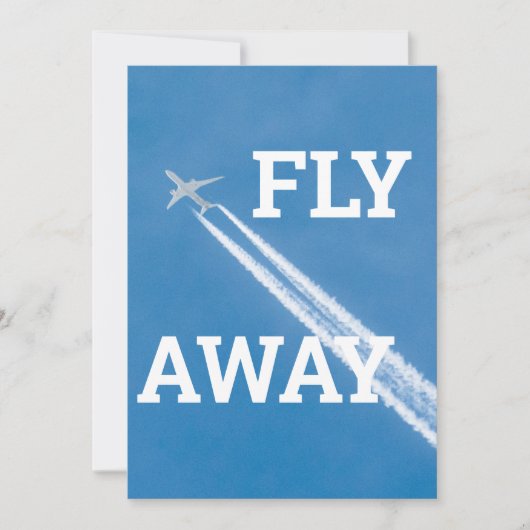 Carte L'avion vole dans le ciel bleu (Devant)