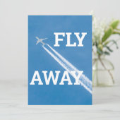Carte L'avion vole dans le ciel bleu (Debout devant)