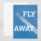 Carte L'avion vole dans le ciel bleu (Devant / Derrière)