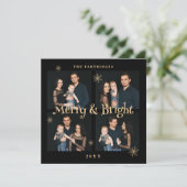 Carte Lavish Black & Gold 4 Photos Collage Christmas  (Debout devant)