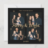 Carte Lavish Black & Gold 4 Photos Collage Christmas  (Devant)