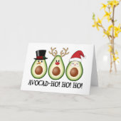 Carte L'Avocado de Noël Frosty, Rudolph et Père Noël (Fleur jaune)