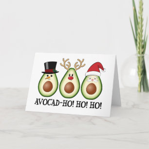 Carte L'Avocado de Noël Frosty, Rudolph et Père Noël