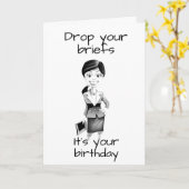 CARTE L'AVOCAT CÉLÈBRE " SON ANNIVERSAIRE" (Fleur jaune)