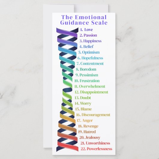 Carte Law of Attraction Emotion Guidance Scale Bookmark (Devant)