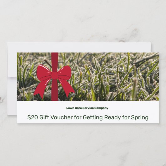 Carte Lawn Care Maintenance Winter Gift Voucher Card (Devant)