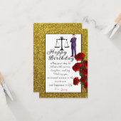 Carte lawyer's birthday (Devant/Arrière en situation)