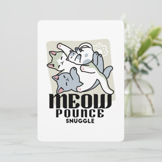 Carte Laze Furr Days - Cute Lazy Cats Design (Debout devant)