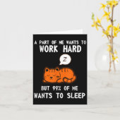 Carte Lazy Chat Dormir Fatigué Travail Motivation (Fleur jaune)
