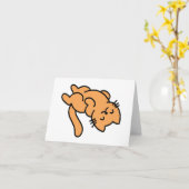 Carte Lazy Orange Cat BLANK (Fleur jaune)