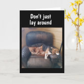 Carte "LAZY PUPS DITES FÊTE" POUR "21ème ANNIVERSAIRE" (Fleur jaune)