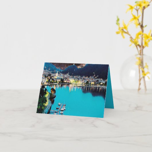 Carte ldp COMO - Lac - Panorama (Fleur jaune)