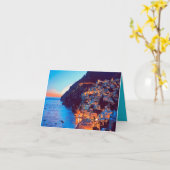 Carte ldp POSITANO Côte Amalfi - coucher de soleil à l'h (Fleur jaune)