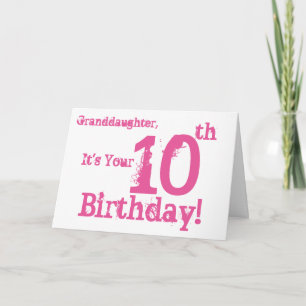 Carte Le 10ème anniversaire de la petite-fille dans le