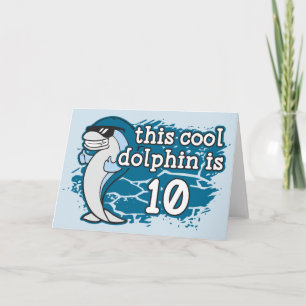 Carte Le 10ème anniversaire de l'enfant ce dauphin frais