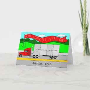 Carte Le 12 août est la journée nationale des conducteur