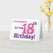 Carte Le 18ème anniversaire de la petite-fille dans le (Fleur jaune)
