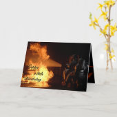 Carte Le 18ème anniversaire du sapeur-pompier (Fleur jaune)